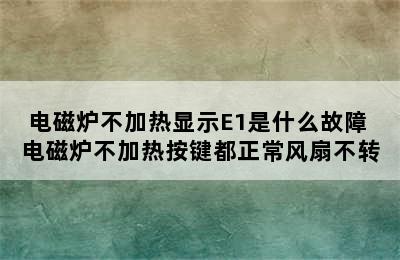 电磁炉不加热显示E1是什么故障 电磁炉不加热按键都正常风扇不转